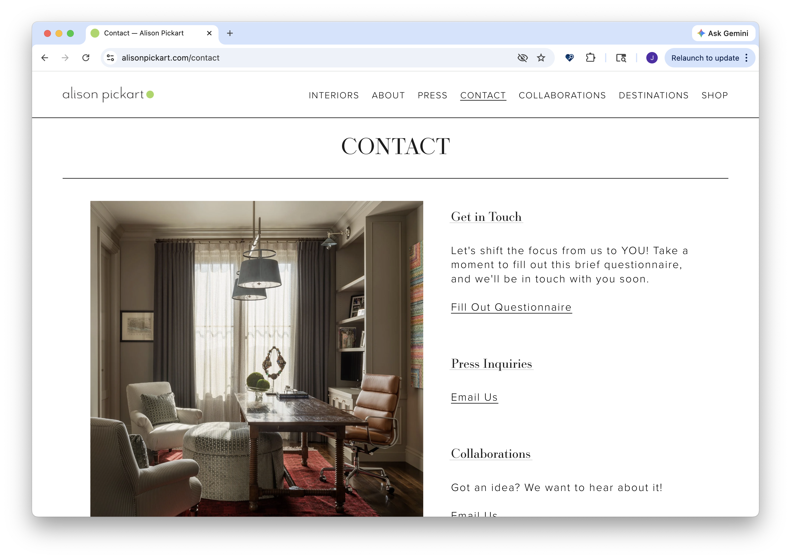 Alison Pickart — Contact page