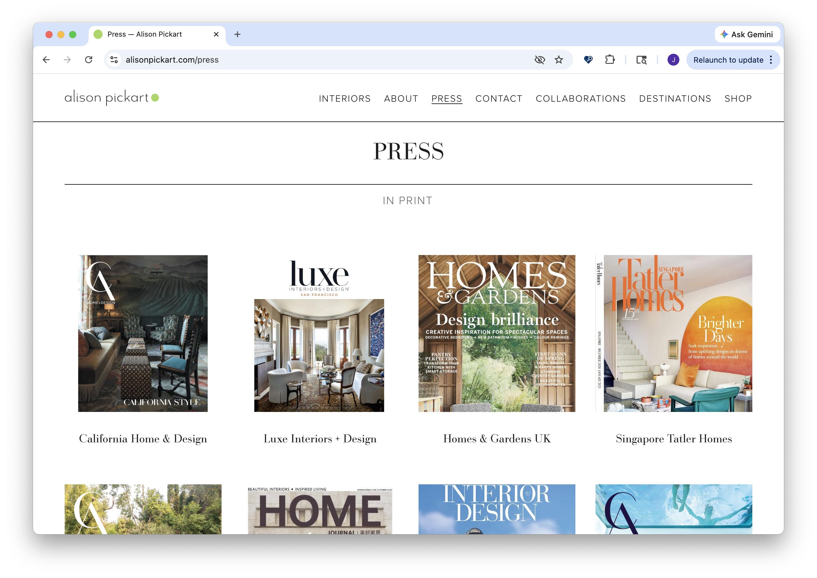 Alison Pickart — Press page