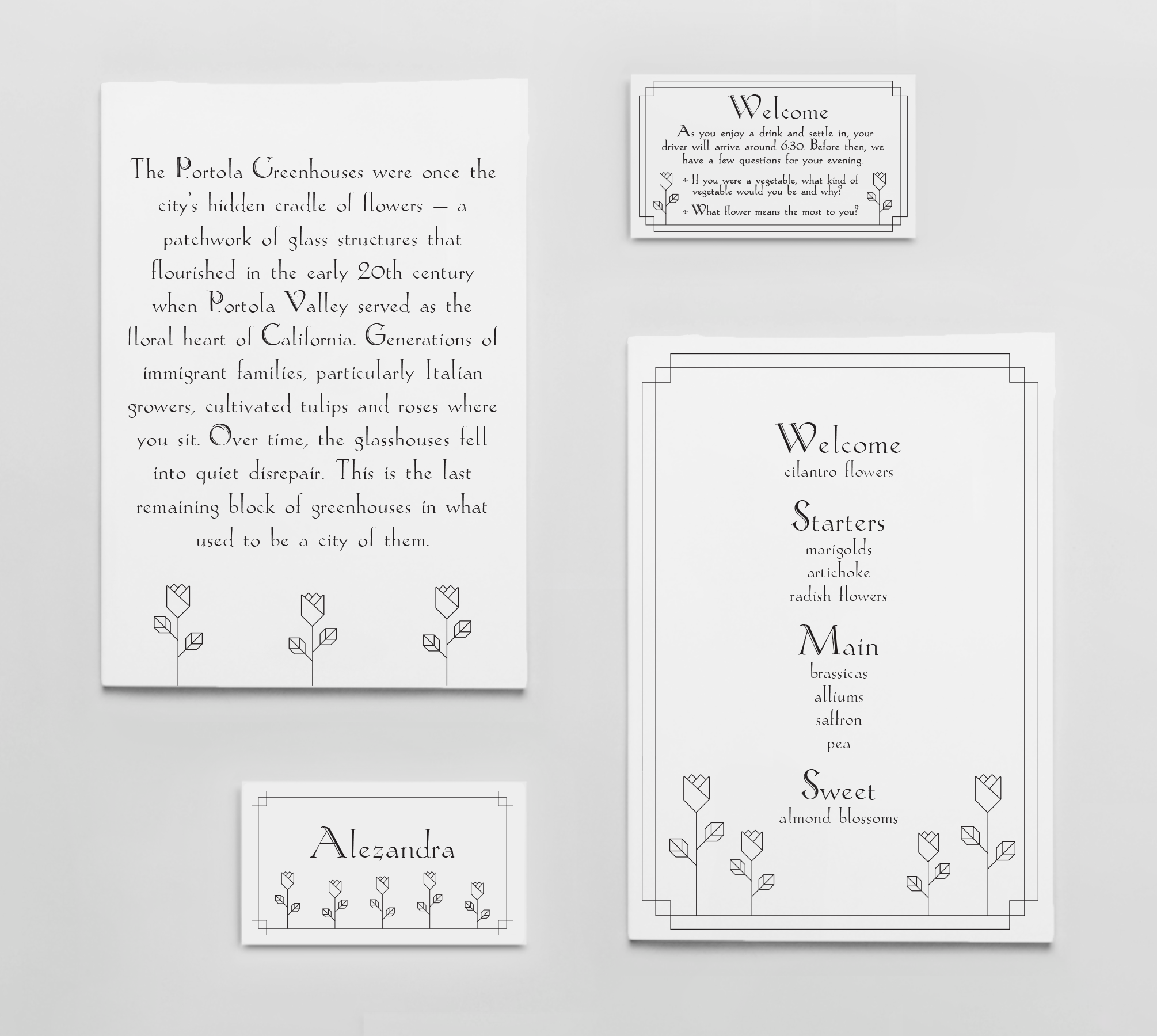 Menu & Name card